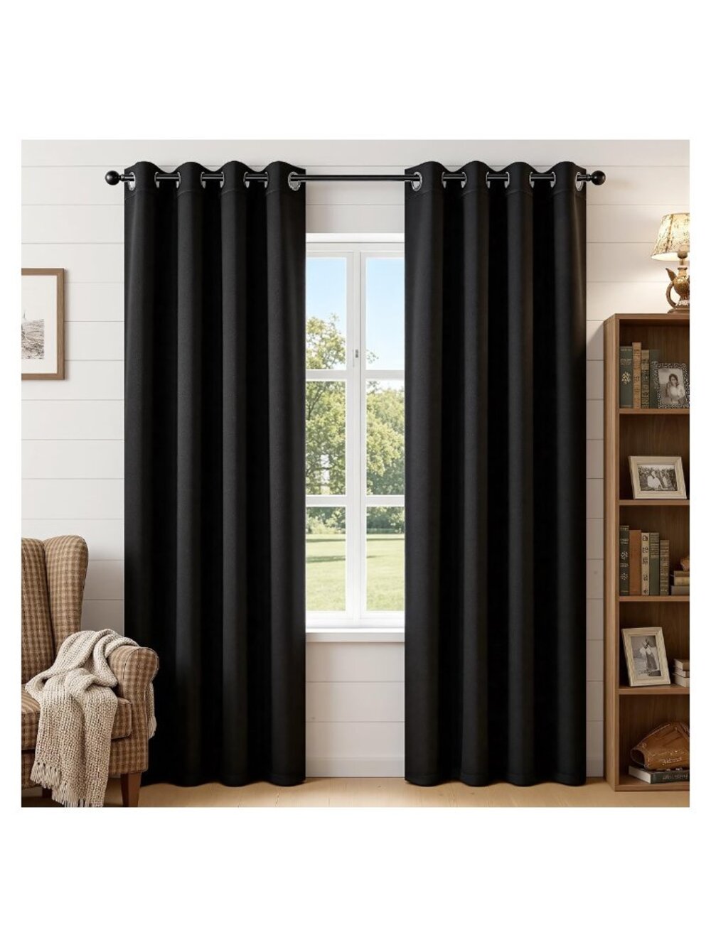 Blackout Curtains 84 Inch Thermal Insulated Grommet Panels 2 Pack
